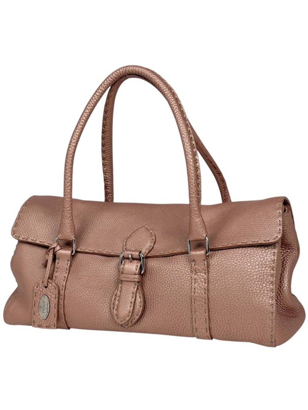 Fendi Shoulder Bag Selleria Linda Leather Pink